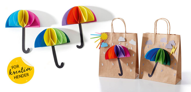 Formingsaktiviteter: Regnbue paraplyer 